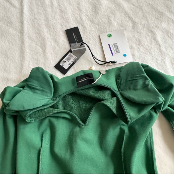 Atos Lombardini Italy Green Lace Mini Sheath Dress Size S - Picture 2 of 14